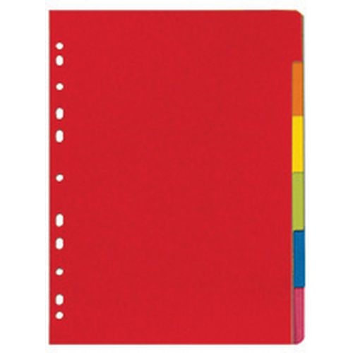 Set de 12 Intercalaires carton, uni, A4, coloré, 6 positions - Image principale