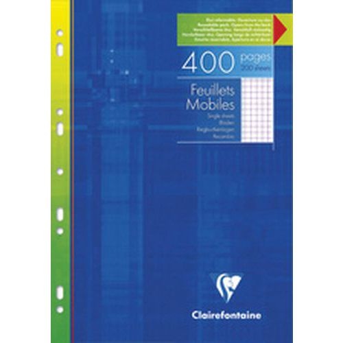 Lot de 6 Feuillets mobiles A4, quadrillé 5/5,100 pages - Image principale