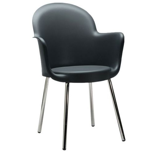 Lot 4 fauteuils Pop empilables gris anthracite - Image principale