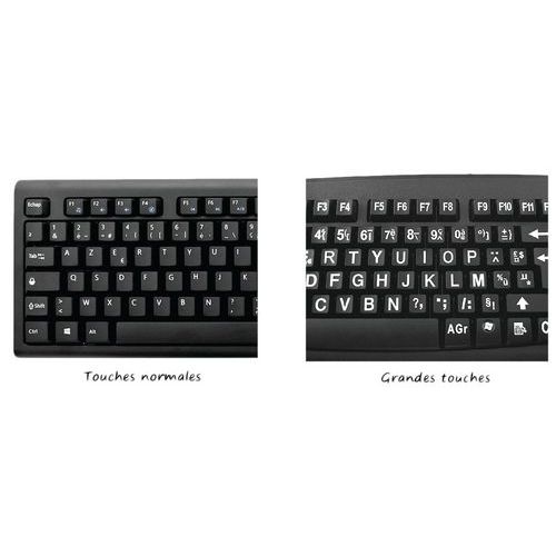 Clavier confort visuel écriture blanche touches noires - Geemarc - Image 3