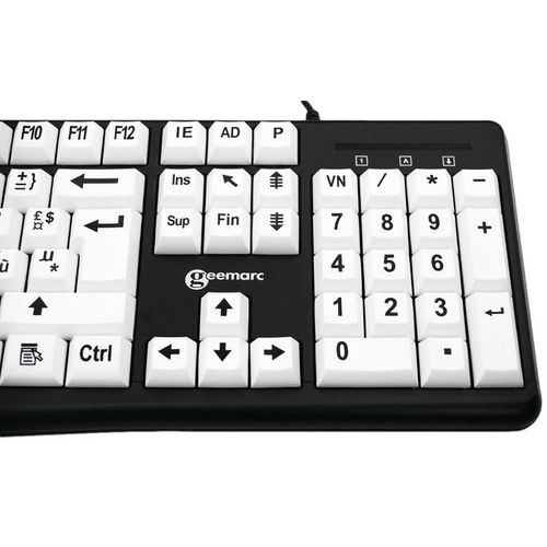 Clavier confort visuel écriture noire touches blanches  - Geemarc - Image 2