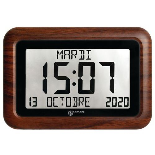 Horloge grand affichage aspect bois - Image principale