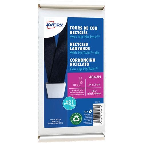 Tour de cou recyclé Clip No-Twist ™ - Avery Dennison - Image principale