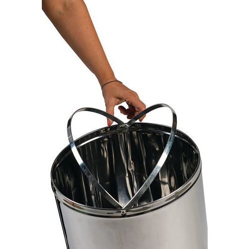 Poubelle à clapet-poussoir - 40 L - Manutan - Image 2
