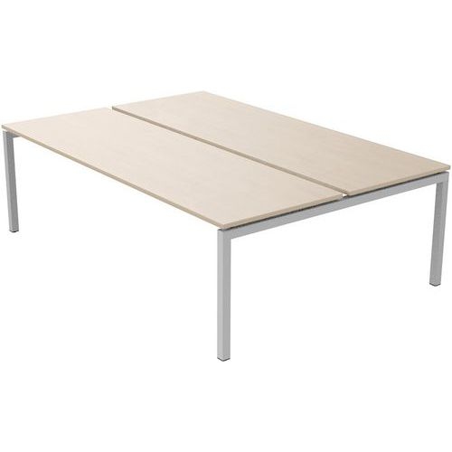 Bureau droit Bench 2 places Inesa Chêne 240 cm - Image principale