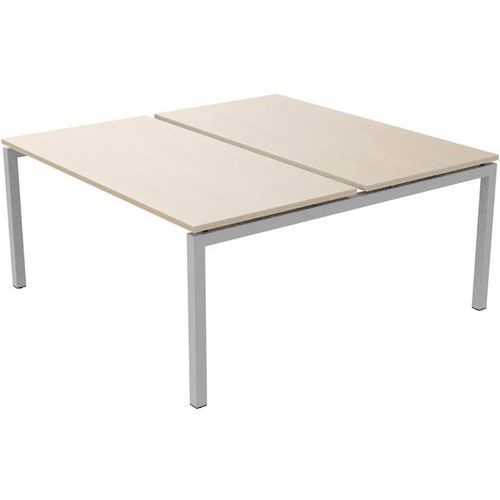 Bureau droit Bench 2 places Inesa Chêne 160 cm - Image principale