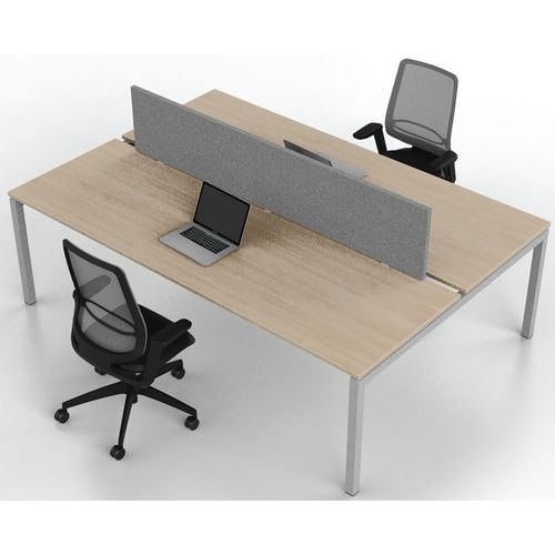 Bureau droit Bench 2 places Inesa Chêne 240 cm - Image 5