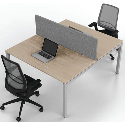Bureau droit Bench 2 places Inesa Chêne 140 cm - Image 4