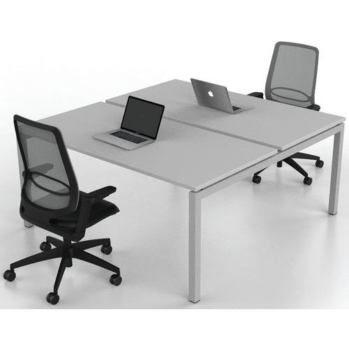 Bureau droit Bench 2 places Inesa Blanc 160 cm - Image 5