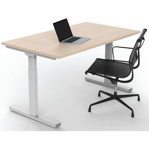 Bureau droit Inesa avec pied réglable en T Chêne 140 cm - Image 4