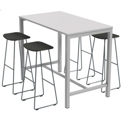 Table de réunion haute Jona Plateau Blanc Long  : 140 cm - Image 4