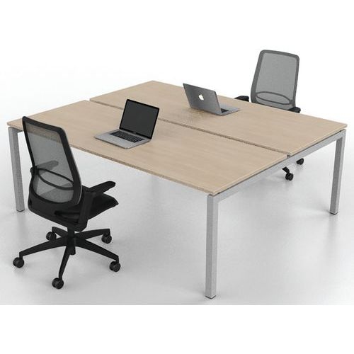 Bureau droit Bench 2 places Inesa Chêne 200 cm - Image 2
