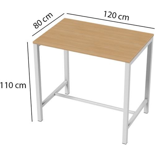Table de réunion haute Jona Plateau  Chêne Long  : 120 cm - Image 2