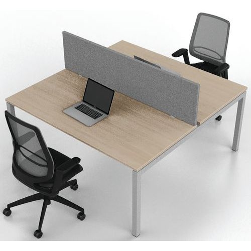 Bureau droit Bench 2 places Inesa Chêne 160 cm - Image 5