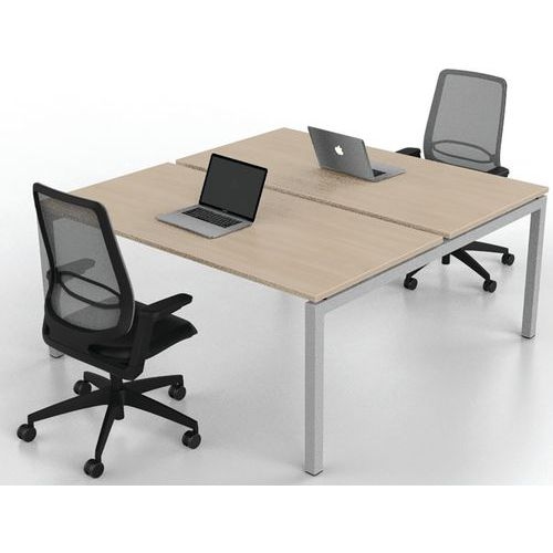 Bureau droit Bench 2 places Inesa Chêne 160 cm - Image 3