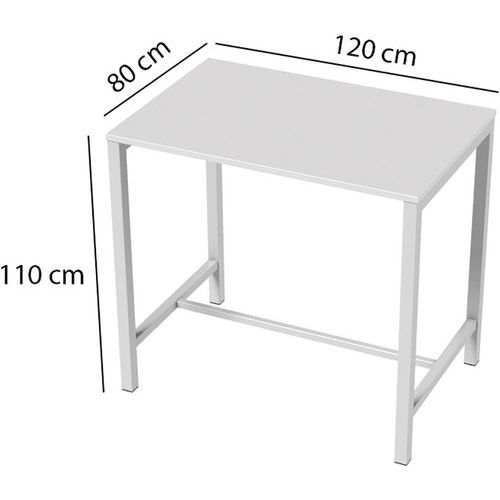 Table de réunion haute Jona Plateau Blanc Long  : 120 cm - Image 4