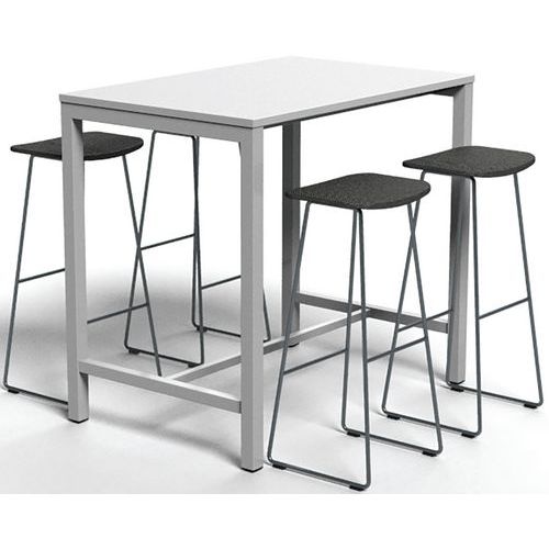 Table de réunion haute Jona Plateau Blanc Long  : 120 cm - Image 3