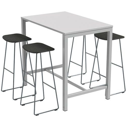 Table de réunion haute Jona Plateau Blanc Long  : 120 cm - Image 5