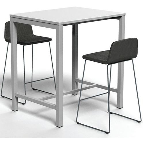 Table de réunion haute Jona Plateau Blanc Long  : 100 cm - Image 2