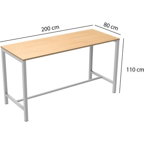 Table de réunion haute Jona Plateau Chêne Long  : 200 cm - Image 4
