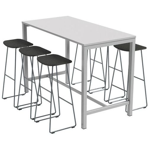 Table de réunion haute Jona Plateau  Blanc Long  : 160 cm - Image 5