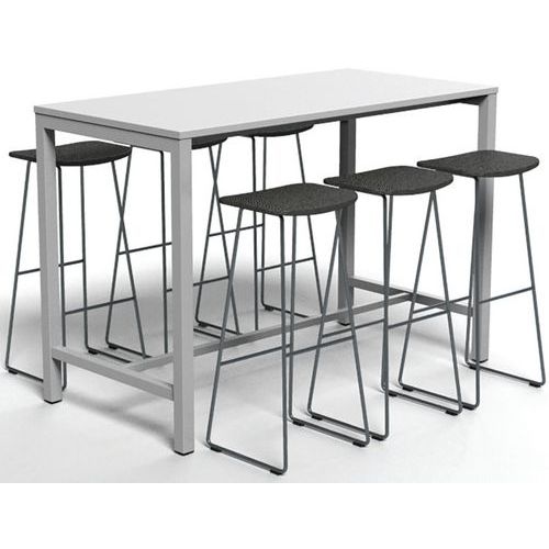 Table de réunion haute Jona Plateau  Blanc Long  : 160 cm - Image 2