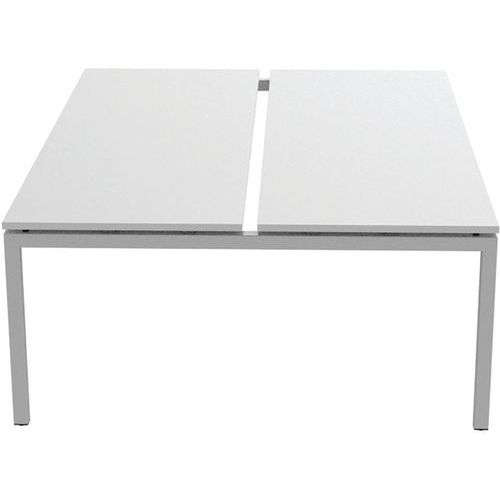 Bureau droit Bench 2 places Inesa Blanc 220 cm - Image 3