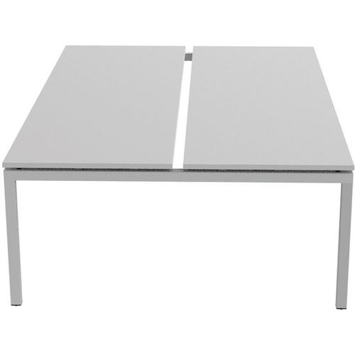 Bureau droit Bench 2 places Inesa Blanc 240 cm - Image 2