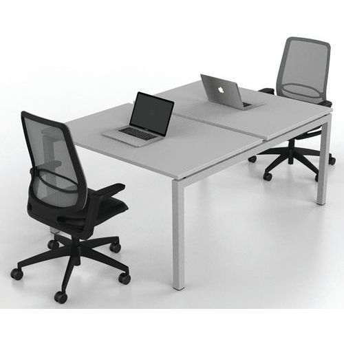 Bureau droit Bench 2 places Inesa Blanc 120 cm - Image 5