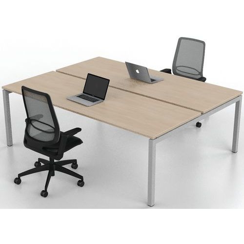 Bureau droit Bench 2 places Inesa Chêne 220 cm - Image 5