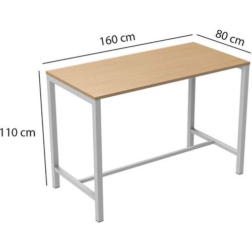 Table de réunion haute Jona Plateau Chêne Long  : 160 cm - Image 2