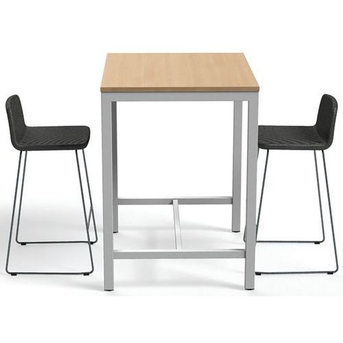 Table de réunion haute Jona Plateau  Chêne Long  : 100 cm - Image 4