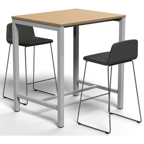 Table de réunion haute Jona Plateau  Chêne Long  : 100 cm - Image 5