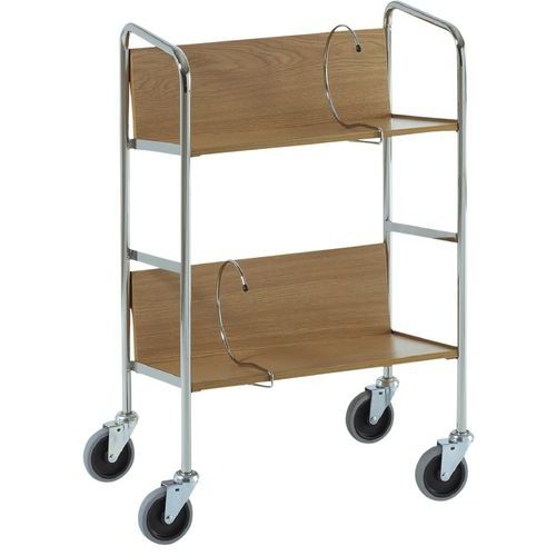 Chariot à classeurs - 2 plateaux - chene -Capacité 75 kg - Image principale