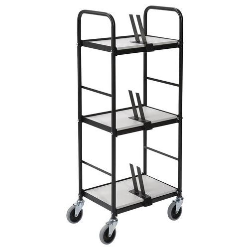 Chariot pour classeurs - 3 plateaux - Capacité 100 kg - Image 2