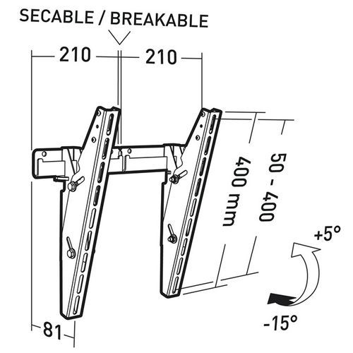 Support écran universel inclinable Applik 12531 avec antivol Noir - Erard Pro - Image 2