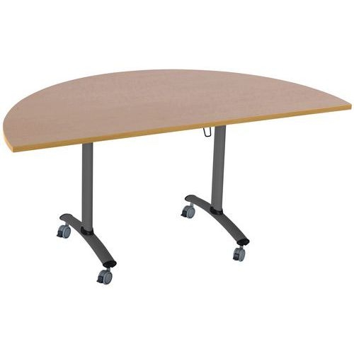 Table demi-lune plateau mélaminé pivotant Axe - Manutan Expert - Image 6