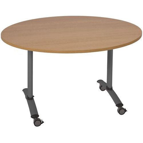 Table ronde plateau mélaminé pivotant Axe - Manutan Expert - Image 9