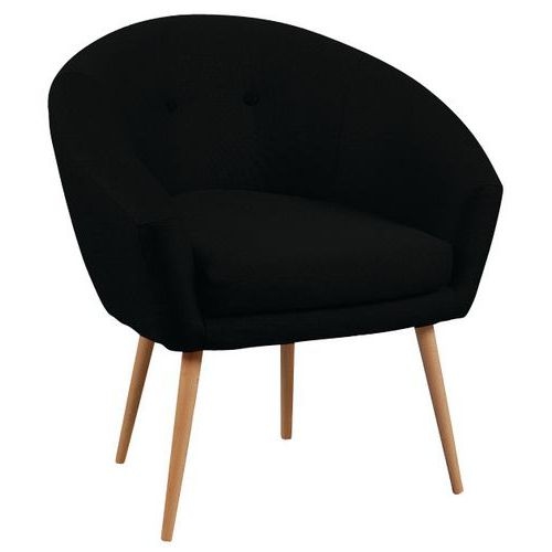 Fauteuil accueil en tissu Armand coloris Noir - Image 2