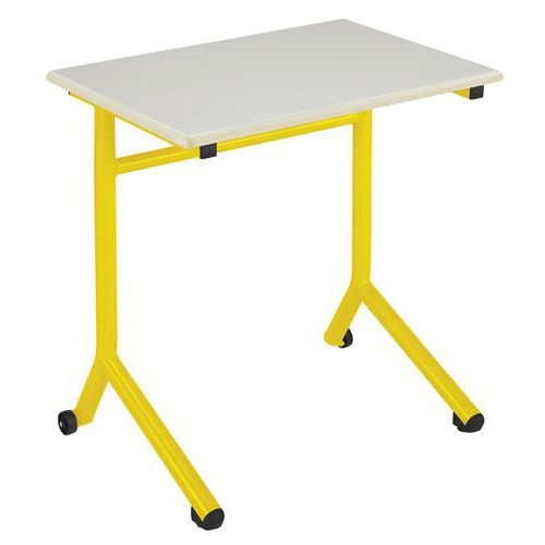Table Atlas Mobile chants surmoulés Beiges, plateau Beige - Manutan Expert - Image principale
