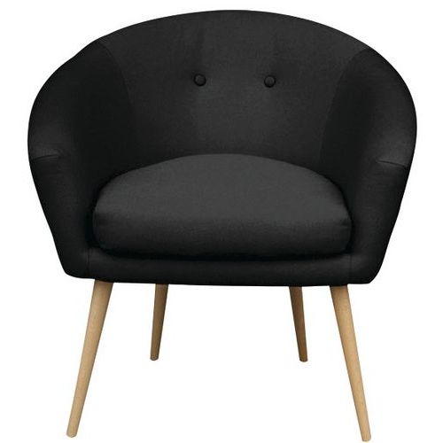 Fauteuil accueil en tissu Armand coloris Noir - Image principale