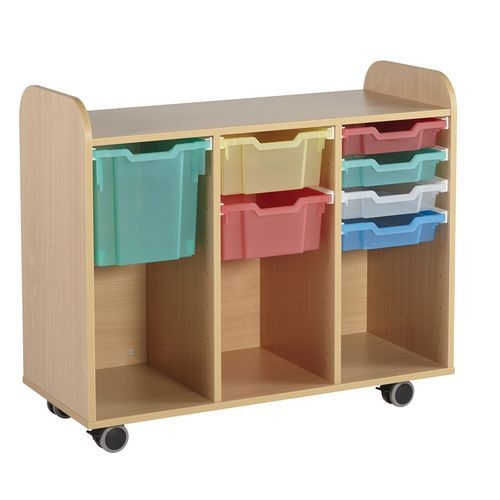 Meuble à bacs 3 colonnes hauteur 91 cm coloris hêtre - Image 2