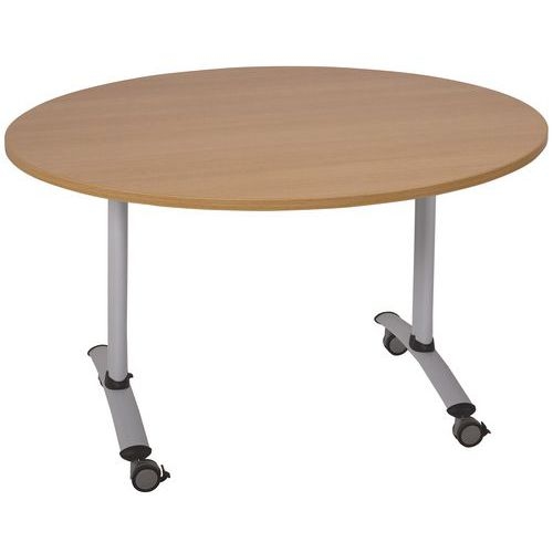 Table ronde plateau mélaminé pivotant Axe - Manutan Expert - Image 3