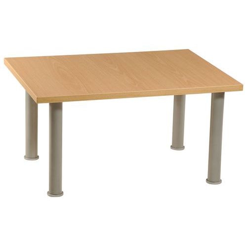 Table basse Cosy 80 x 60 cm piètement gris alu plateau coloris hêtre - Image 2