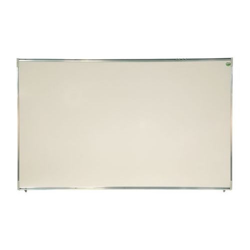 Tableau simple émaillé blanc cadre alu strié naturel - 1,20 x 1,50 m - Image principale