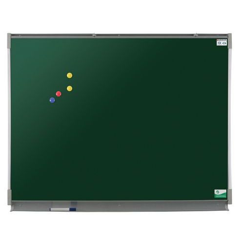 Tableau simple émaillé vert cadre alu strié naturel - Manutan Expert - Image principale