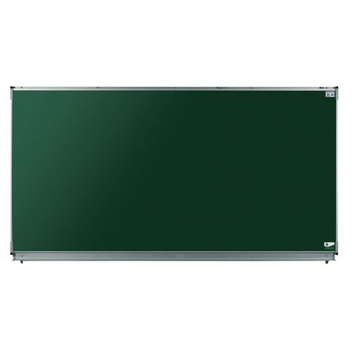 Tableau simple émaillé vert cadre alu strié naturel - 1,20 x 3 m - Image principale