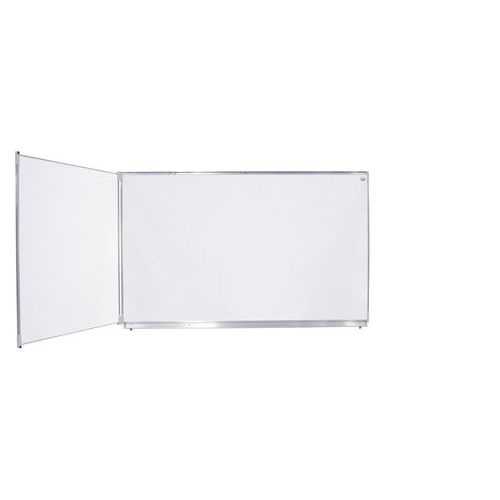 Tableau dyptique émaillé blanc cadre alu strié naturel - Manutan Expert - Image principale