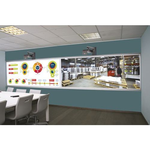 Tableau blanc Horizon 120x400 spécial vidéoprojecteur - e3 - 2 éléments H120xL200cm - Image 5