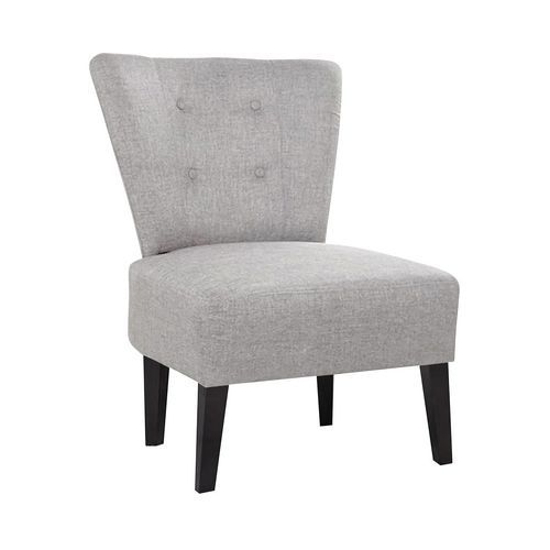 Fauteuil Marwin pied hêtre teinté noir revêtement tissu polyester - Image principale